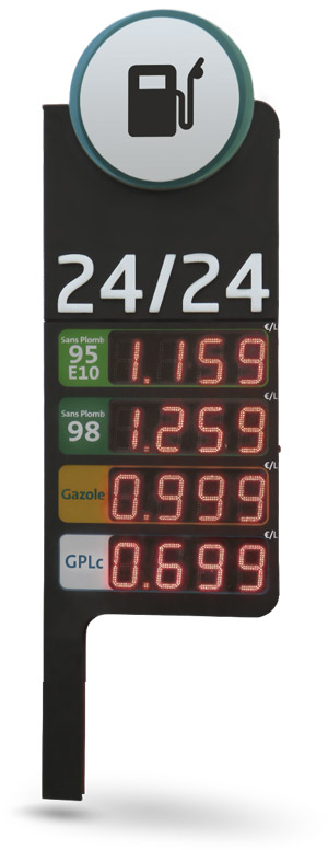 Afficheur LED prix carburants Bodet