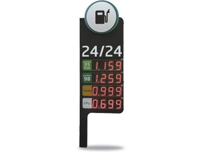 Horloge multifonction Cristalys 14 afficheur prix carburants led bodet