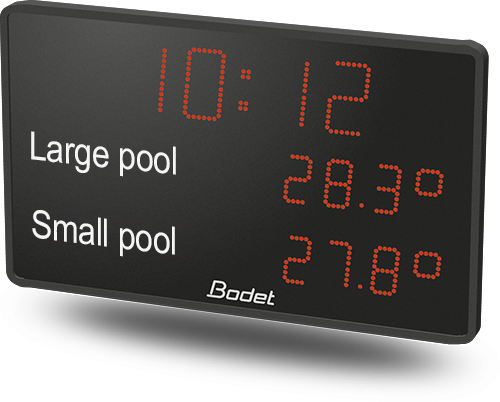 Aquastyle: display hour and tempetures in swimming-pool