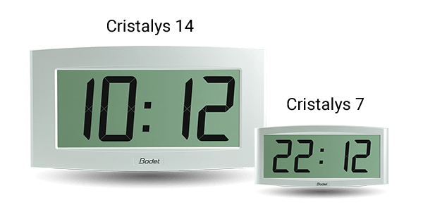 The large size of the Cristalys 14 clock makes it easy to read.