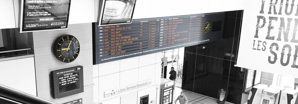 Affichage horaire gare et métro