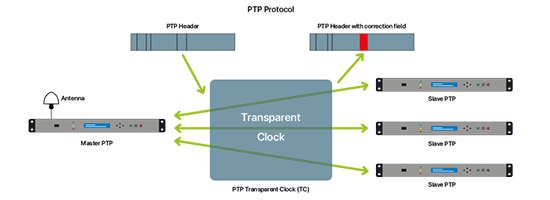 PTP protocol Transparent Clock (TC)