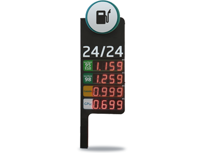 led-anzeige für kraftstoffpreise bodet