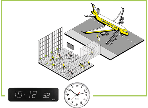 Clocks for departure lounges