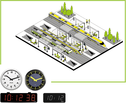 Clock for railway station platforms